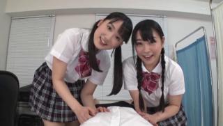Exhib Awesome Two Japanese schoolgirls enjoy a mmf sex play...