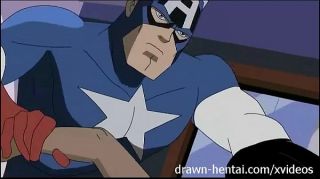 Cumshot Superhero Hentai - Wonder Woman vs Captain America Breasts
