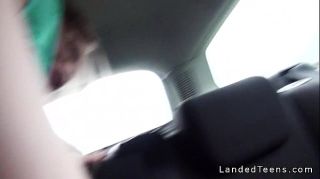 Muscle Horny teen hitchhiker sucking and fucking in the car Big Dicks