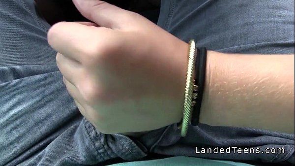 Tight Stranded teen giving handjob in the car while driving Hardsex