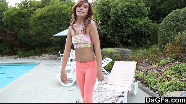Dagfs - Teen Babe Giving A Hot Striptease By The Pool - 1