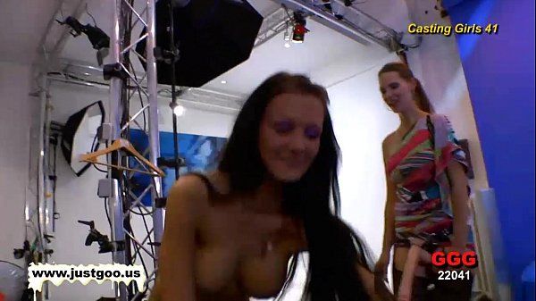 Casting girl Anna gets tested by Viktoria's large strap-on! - 2