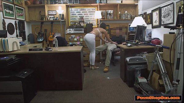 Lady wants the pawnshop owners big cock and gets facefucked - 1