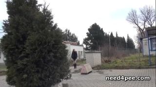 Teen Blowjob Teen brunette dares to take a piss in snow Dyke