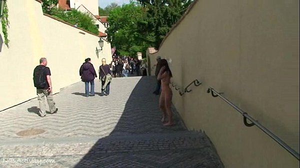 Crazy babe Rossa naked on public streets - 1