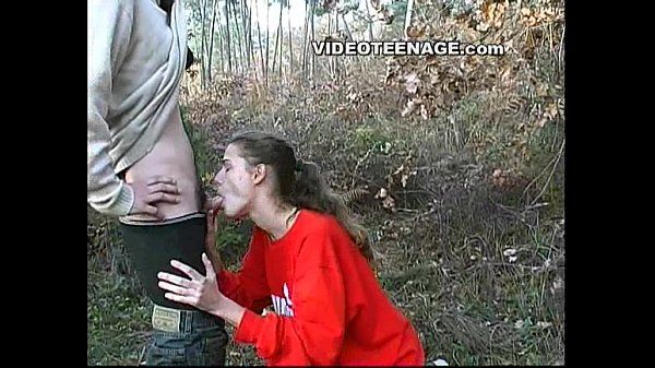 Spread teen sucks boyfriend in forest SexScat