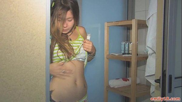 Teenage girl in her bathroom - 1
