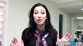 Footworship PropertySex - Beautiful brunette real estate agent home office sex video Mediumtits