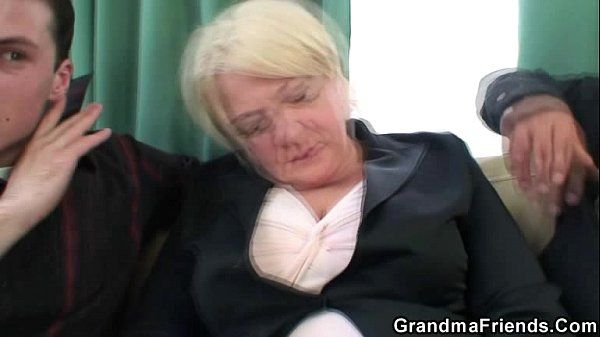 Hot threesome with boozed old granny - 2