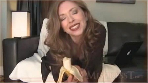 White woman eats banana and teases black men (1) - 1
