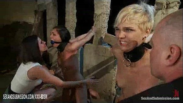 Two bondage horny babes in slavery - 1