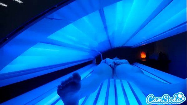 teen latina gets caught rubbing her clit while using a tanning bed - 1