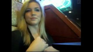 Young Hot Blonde Public flashing in a bar Perfect Butt