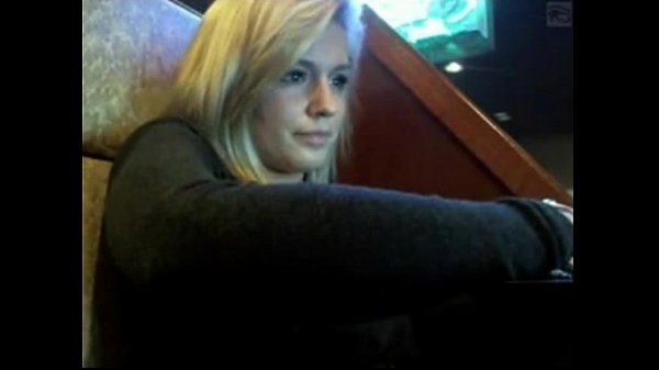 Young Hot Blonde Public flashing in a bar Perfect Butt - 1