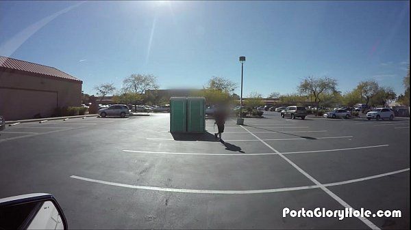 ToonSex Porta Gloryhole BBW swallows cum in gym parking lot Lovoo