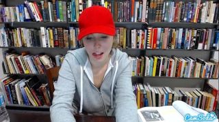 Work teen latina in public library showing off her huge...