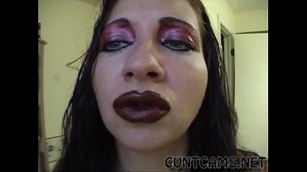 Gothic Slut Puts on Her Dick Sucking Lipstick - More at cuntcams.net - 1