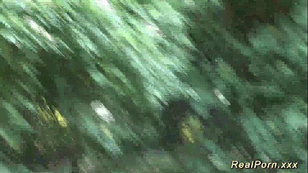 chubby babe gets wild fucked in the forest - 1