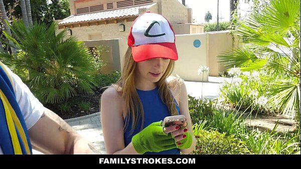 Follando FamilyStrokes- Step-Sis (Dolly Leigh) Blows bro for Pokemon Big Natural Tits - 1