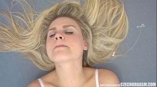 Leather Shy Blonde Experiences a Wild Orgasm Rimming