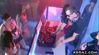 Nerd Club sluts Abigail and Keisha seduce and fuck the hung DJ LustShows