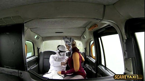 Hot star wars fan have sex in the taxi and gets awarded a hot cum - 1