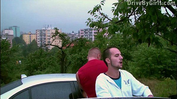 Risky foursome in PUBLIC with a pregnant girl through the car windows - 1