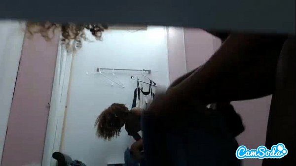 black latina teen with perky tits caught changing in dressing room - 1
