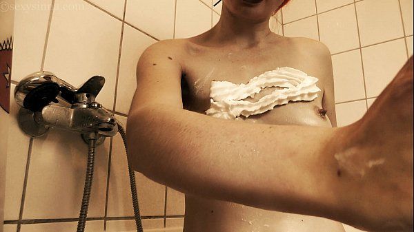 Young kinky girl whipped cream shaving, peeing, inserting masturbation - 1