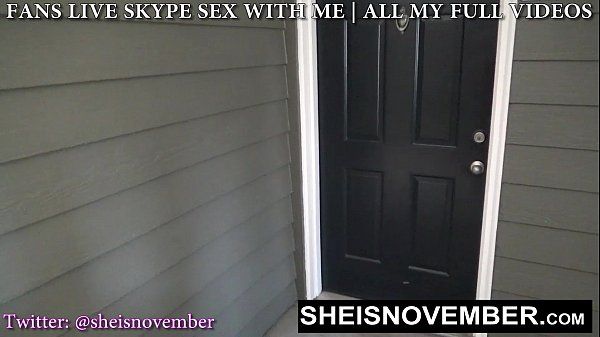 Msnovember Sneaking Out Of Her Home To Suck Her Black Brothers Cock On The Porch With LongBlondeHair And Bigboobs Cleavage And Black Thong  On Sheisnovember - 1