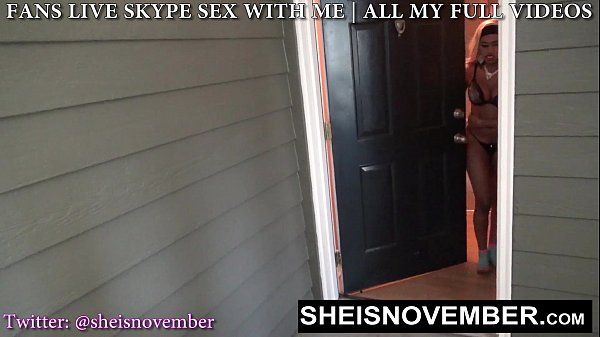Msnovember Sneaking Out Of Her Home To Suck Her Black Brothers Cock On The Porch With LongBlondeHair And Bigboobs Cleavage And Black Thong  On Sheisnovember - 2