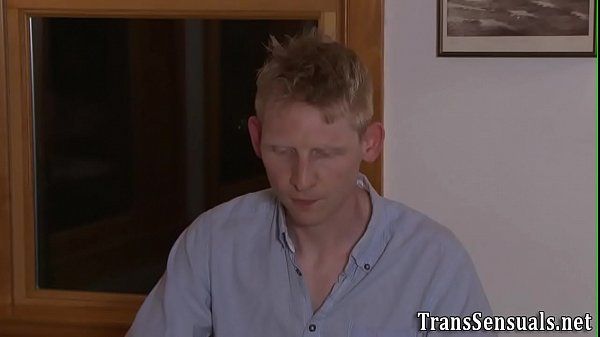 Reverse Trans babe tugs and cums Cock Suck - 1