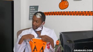 Milfzr Jacking more than a lantern at the Grab Ass offices for Halloween Perfect Teen