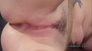 Teens Femdom strap on anal banging in bondage Sub