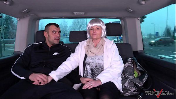 Cheap milf whore with fake hair wrecked by muscle stranger in driving van - 1