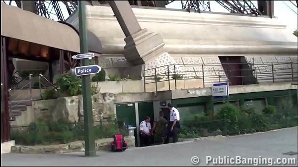 Public sex threesome by the world famous Eiffel Tower in Paris - 1
