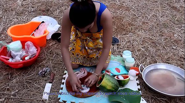 Woow!! Beautiful girls cooking Water Snake with watermelon HD - 1