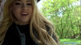 Double Public Agent Hot blonde student fucked doggy style in forest for cash Amateurs