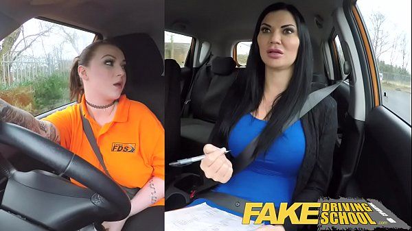 Fake Driving School Busty lesbian ex-con eats hot examiners pussy on test - 2