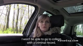 BSplayer Fake cop fucking blonde amateur in car Pink Pussy