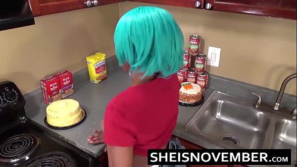 Sexy Ebony BigTits Step Sister Msnovember Legs Up While Getting Screwed By Her BigBro And Give POV Blowjob & ThenSex In Kitchen After Cooking On Sheisnovember - 2