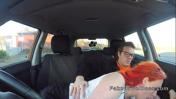 Redhead wanks and sucks driving instructor - 1
