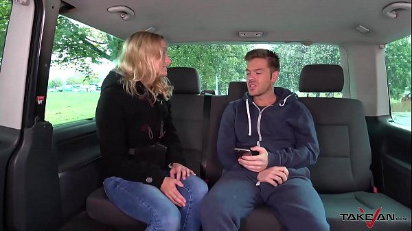 Blonde schoolgirl easy convinced to fuck in driving van with stranger - 1
