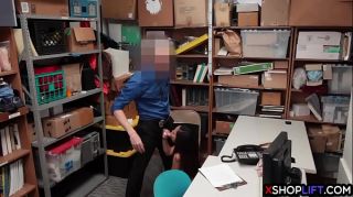 Gaping Asian teen thief suspected and fucked by a security guard Pigtails
