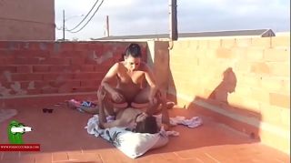 Gay Masturbation Fucking the brunette on the terrace of the building ADR00134 Grool