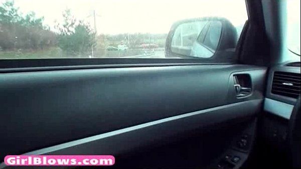 Spying Sexy teen Denisa gives blowjob in car TeamSkeet