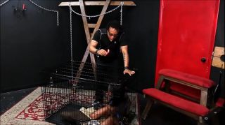 Strip Caged ebony slave Harmonys candle wax punishment and black bdsm of dark bondage Video-One