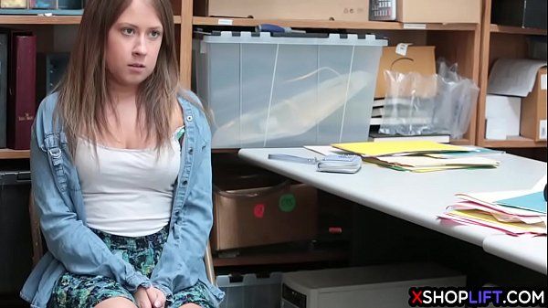 Chubby teen caught stealing and fucked by a security guy - 1