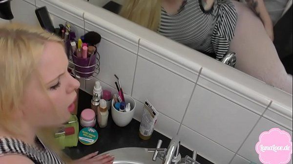 Cute teen gets fucked hard in her mums bathroom - 1