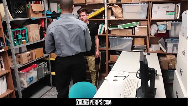 YoungPerps - Young man fucked by giant cock cop for shoplifting - 1
